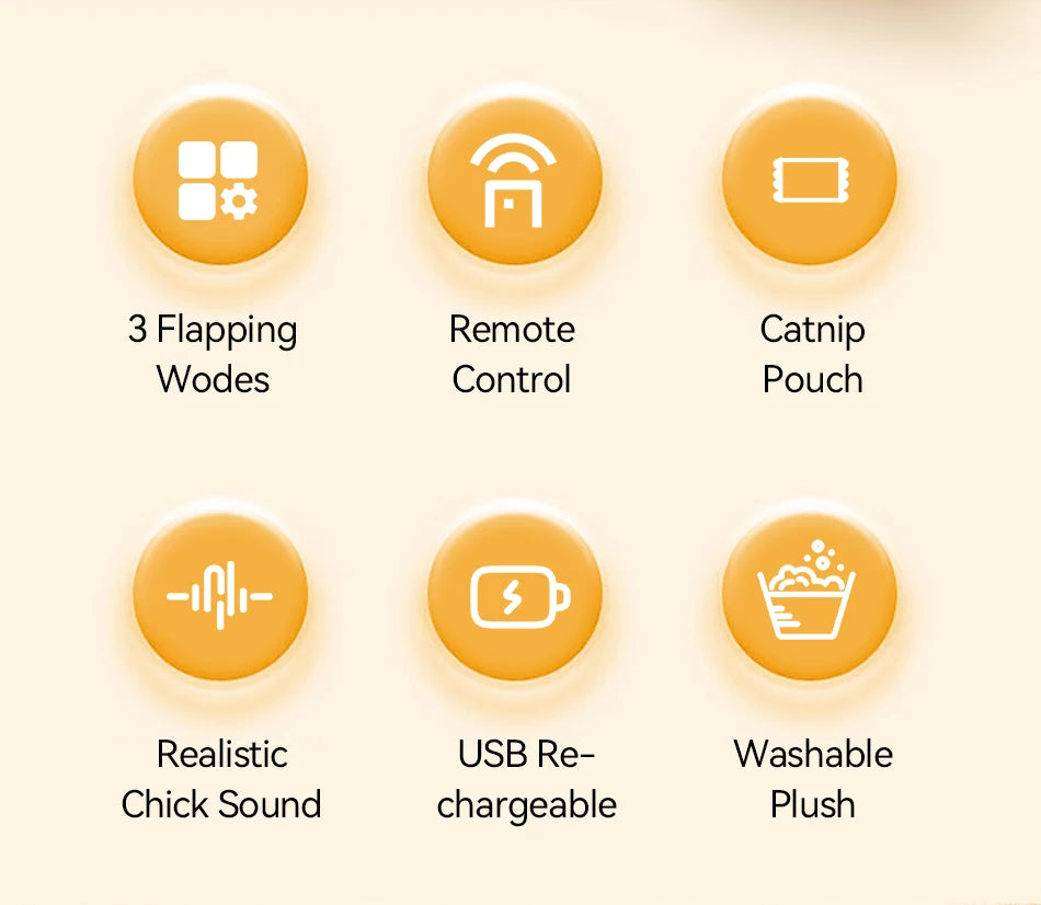 Auto Flapping Chicken Cat Toy – Catnip, Sound & Remote Control
