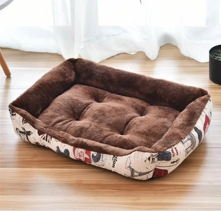 Classic Soft Cotton Pet Bed – Breathable, All Sizes