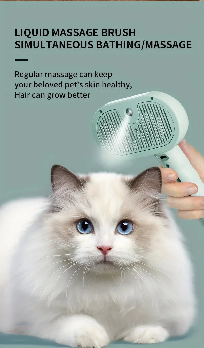 Pet Spray Hair Comb Professional Electric Hair Straightener Comb Brush For Cat Pet Massage Comb Steam Brush For Hair Care