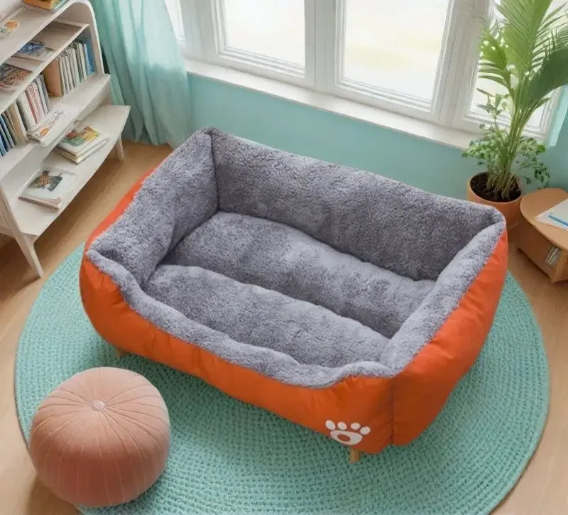 Classic Soft Cotton Pet Bed – Breathable, All Sizes