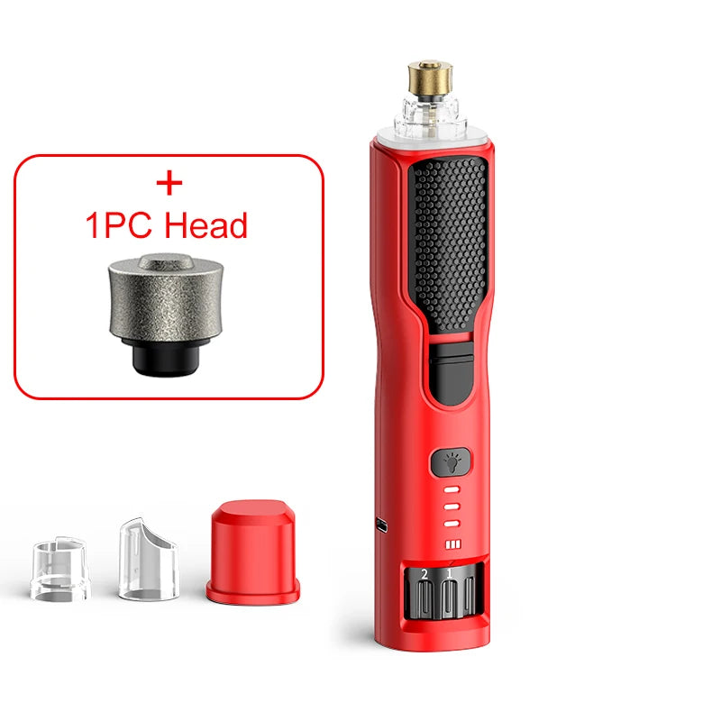 ROJECO Electric Pet Nail Grinder – Rechargeable, LED Light, 7-Speed for Cats & Dogs