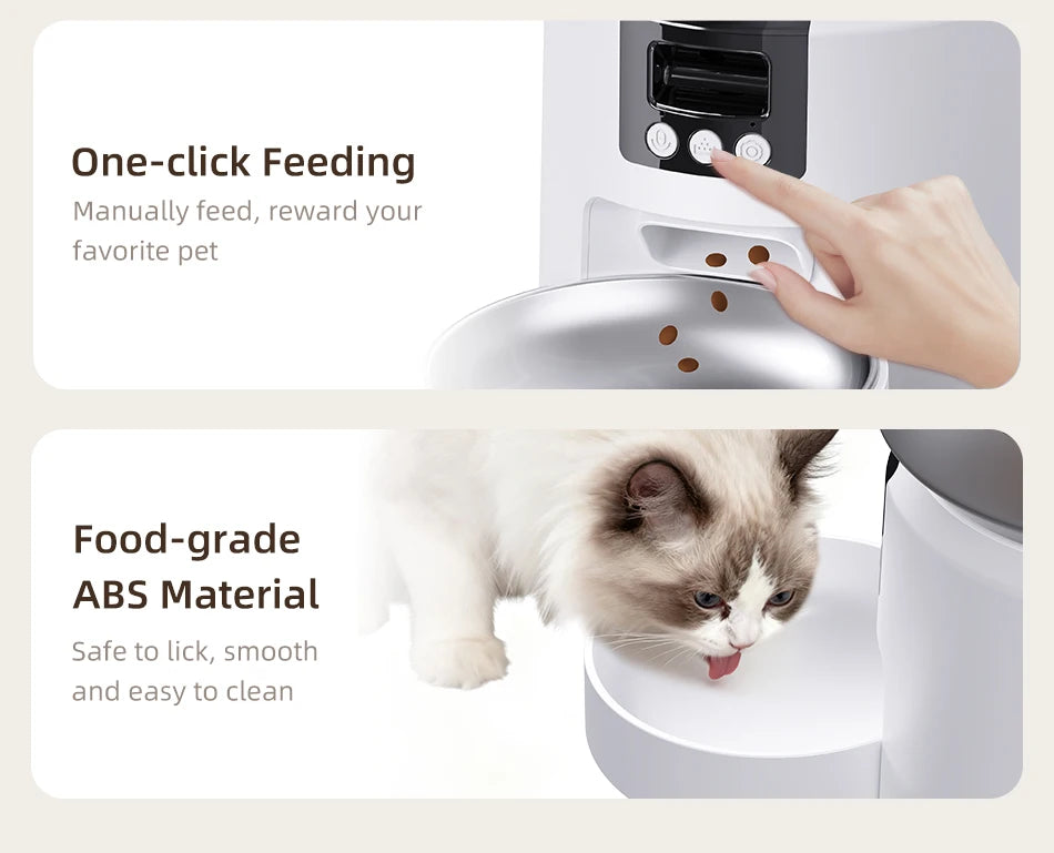 ROJECO 4L Auto Pet Feeder with Camera – WiFi, Video & Voice Recorder