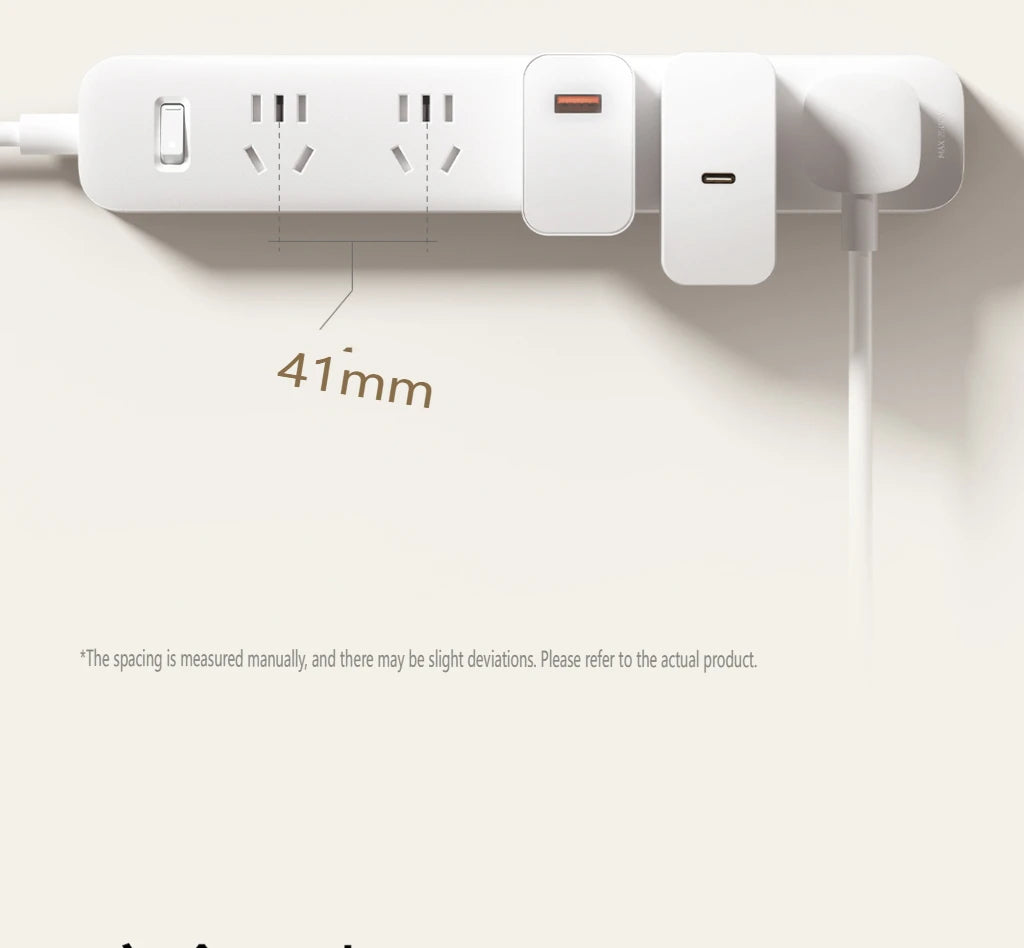 2025 Xiaomi Power Strip 5 Sockets 1.8m 5 Ports Master control Big Plug Extension Patch Board 10A 2500W For Smart Home