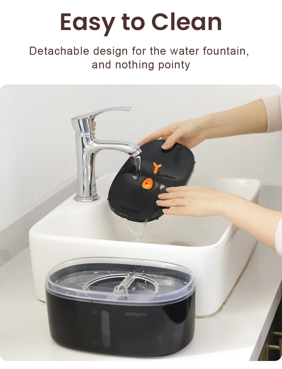 ROJECO 2.5L Cat Water Fountain – Smart Dual Bowl Drinker for Multiple Cats & Kittens