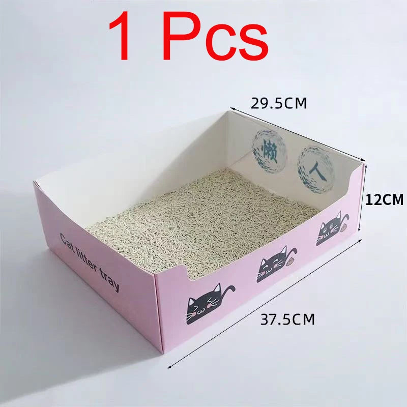 Disposable Cat Litter Box PP Waterproof Box Cat Toilet Special Cat Toilet Oversized Folding Cat Portable Outdoor Temporary Car