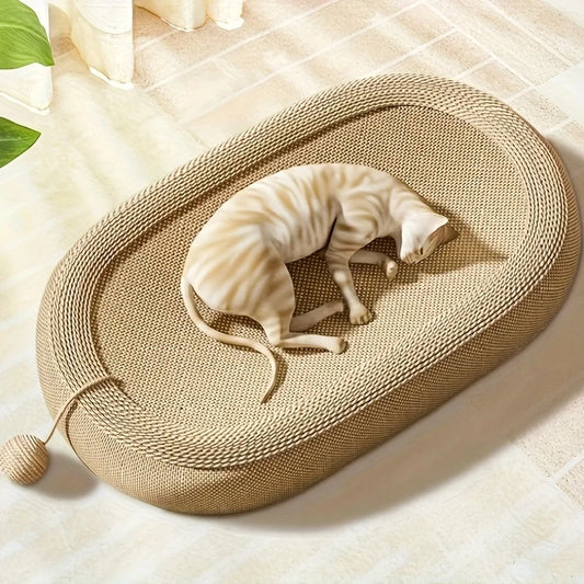 Sisal Cat Scratcher Bed – Multi-Functional Toy Ball Set, All-Season Indoor/Outdoor