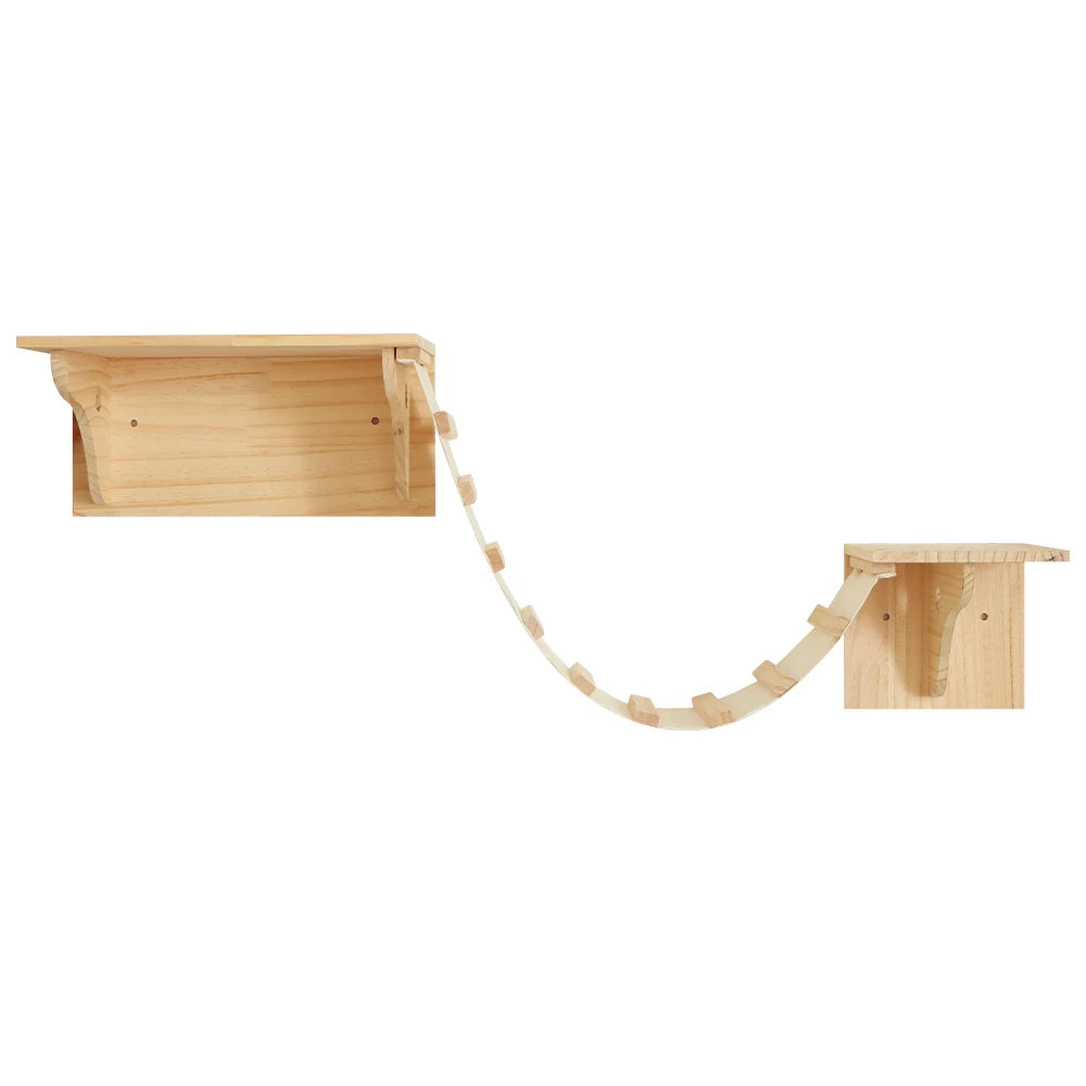 Wall-Mounted Cat Climbing Shelves with Hammock & Steps