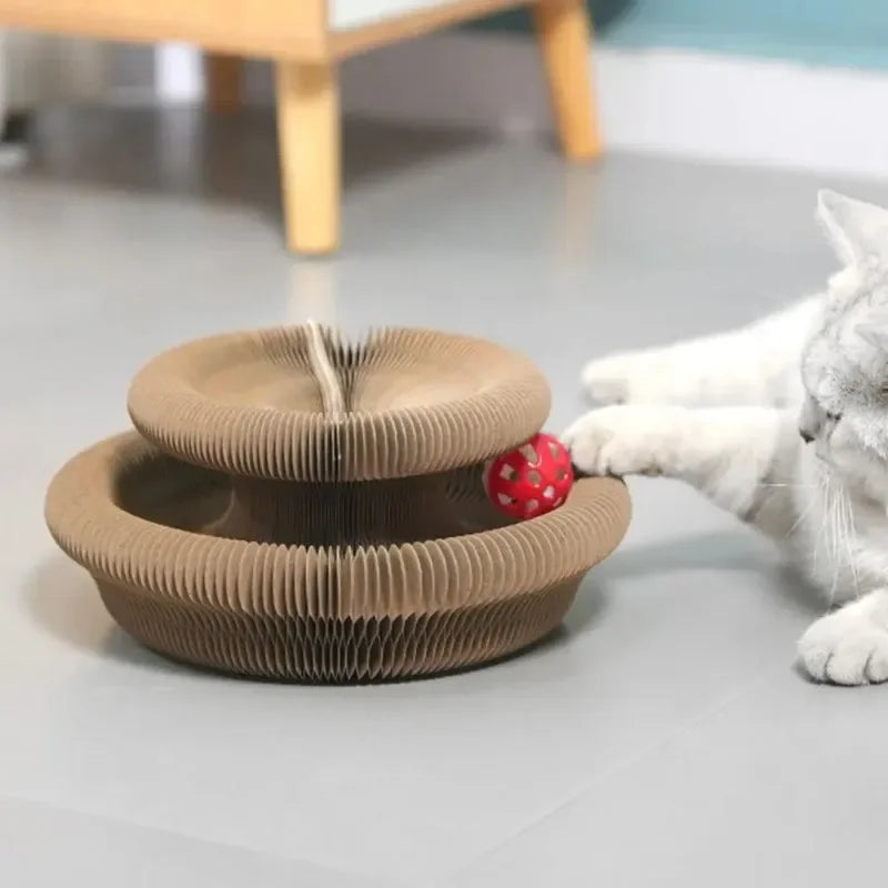 Cat Accordion Scratcher – Scratch Pad, Toy Ball & Kitty Set