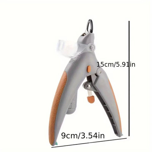 Pet cat and dog nail clippers with LED light, polishing and cleaning supplies