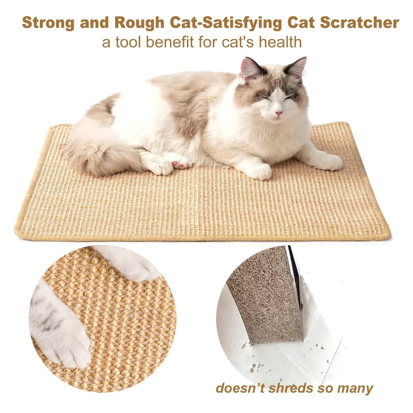 Sisal Cat Scratcher Mat & Bed – Furniture Protector for Indoor Cats