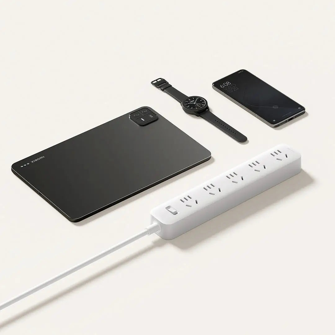 2025 Xiaomi Power Strip 5 Sockets 1.8m 5 Ports Master control Big Plug Extension Patch Board 10A 2500W For Smart Home