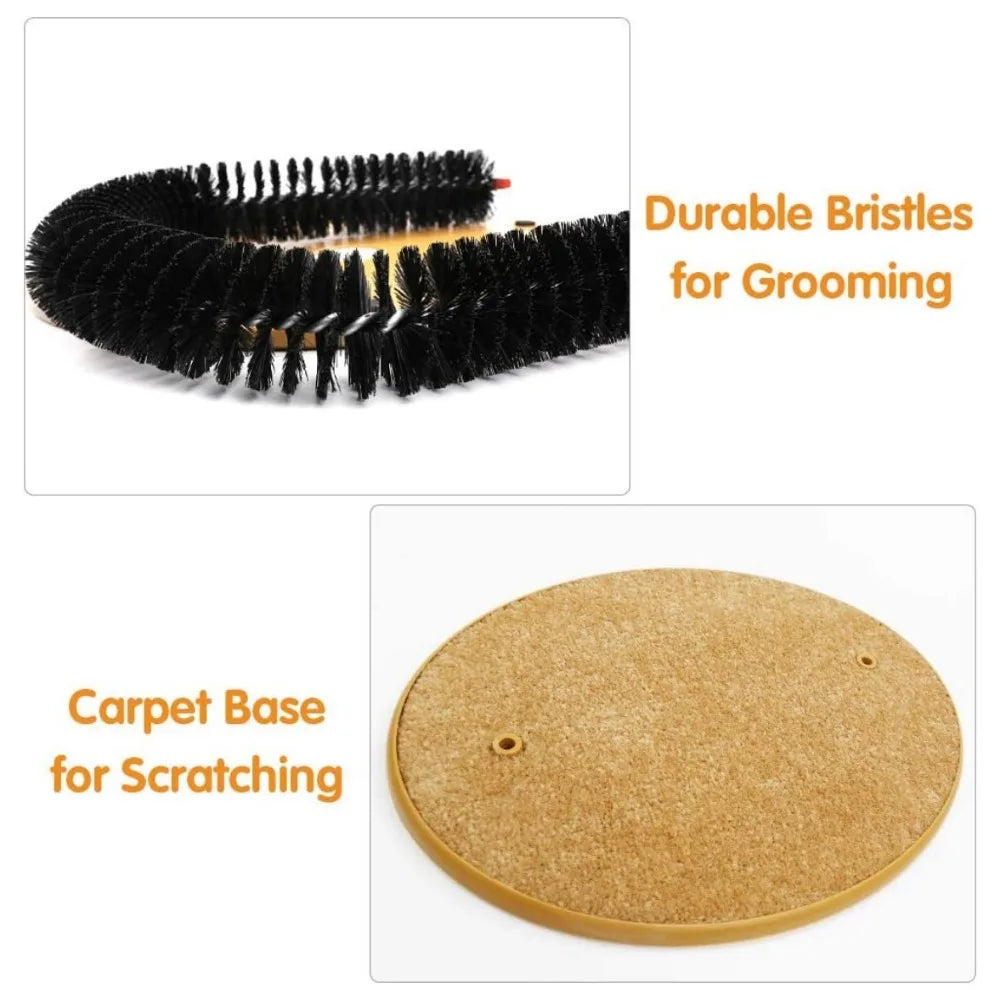 Cat Toy Arch Interactive Massage Brush with Hanging Plush Mice Cat Scratching Mat Cat Massage Grooming Rubbing Brush Pet Toys