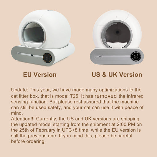 Waggy Tail 65L smart self-cleaning cat litter box with WiFi app control, mat, and trash bags, featuring modern design and clean setup.