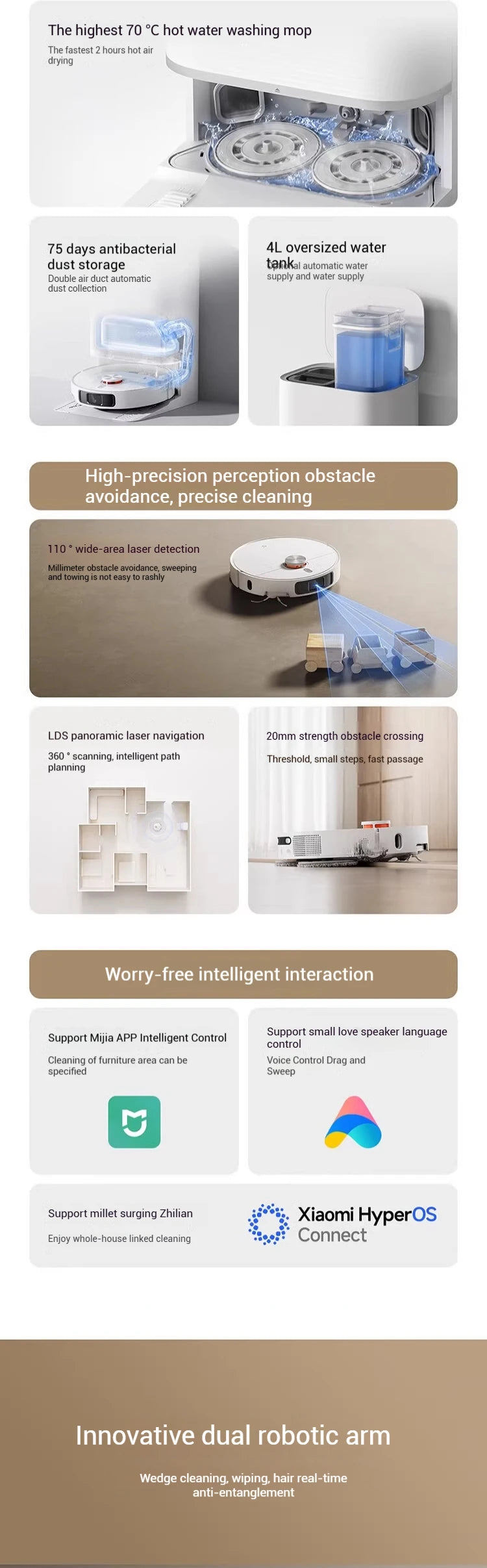 Xiaomi Robot Vacuum for Pet Hair – LiDAR Navigation, Mop & Suction
