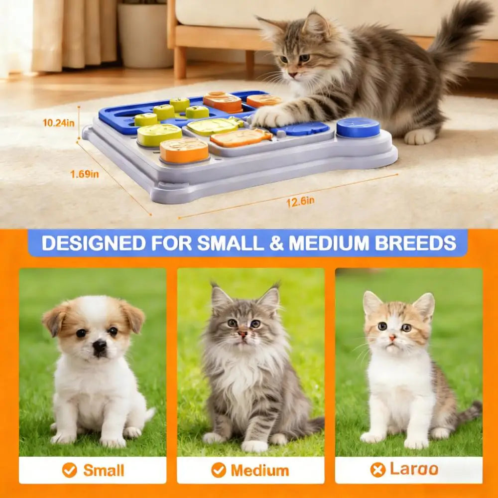 Cat Slow Feeder Treat Dispenser – Interactive Training Toy