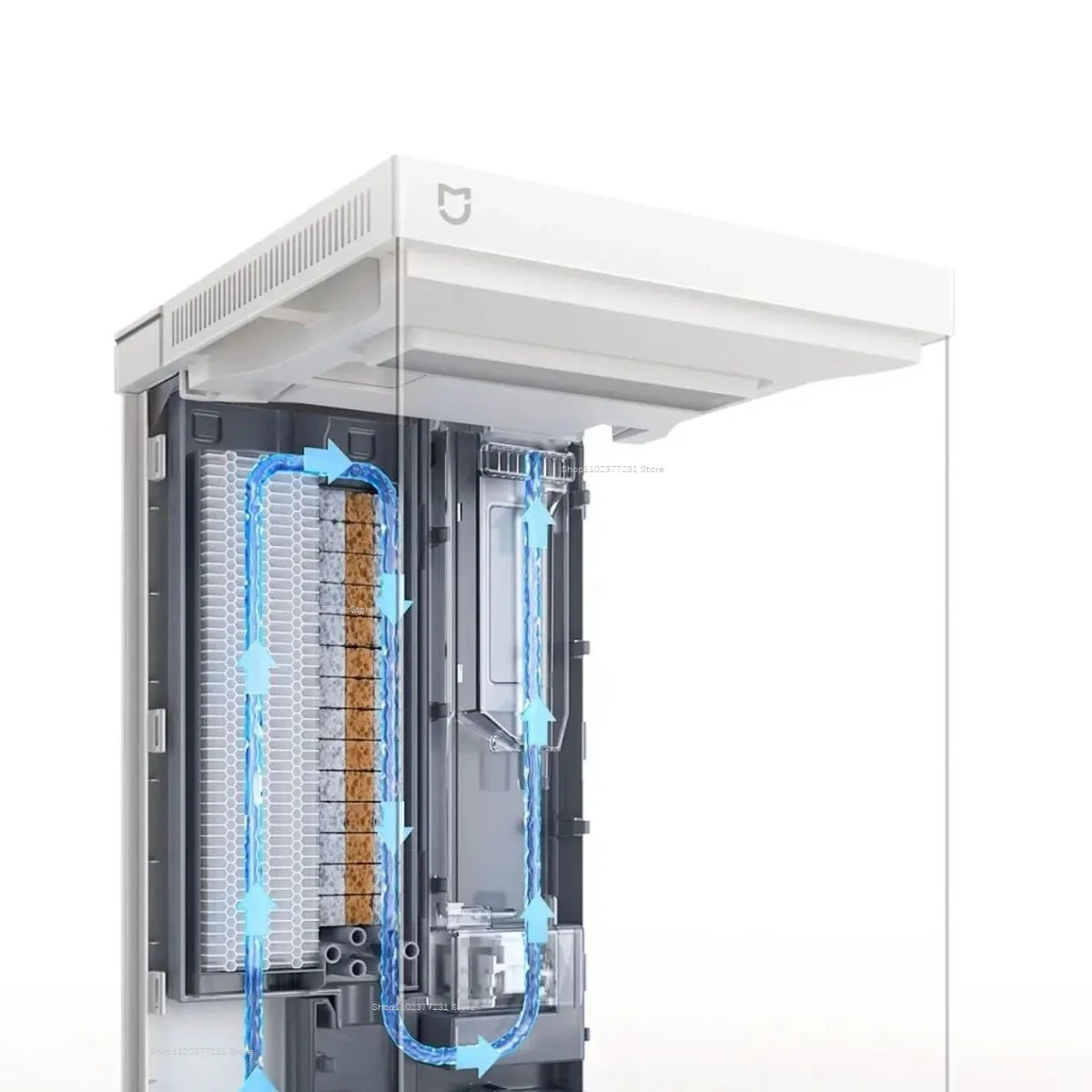 Xiaomi Mijia Smart Desktop Aquarium 10L with app-controlled feeding, pro filtration, and colorful aquatic fish inside the clear tank.