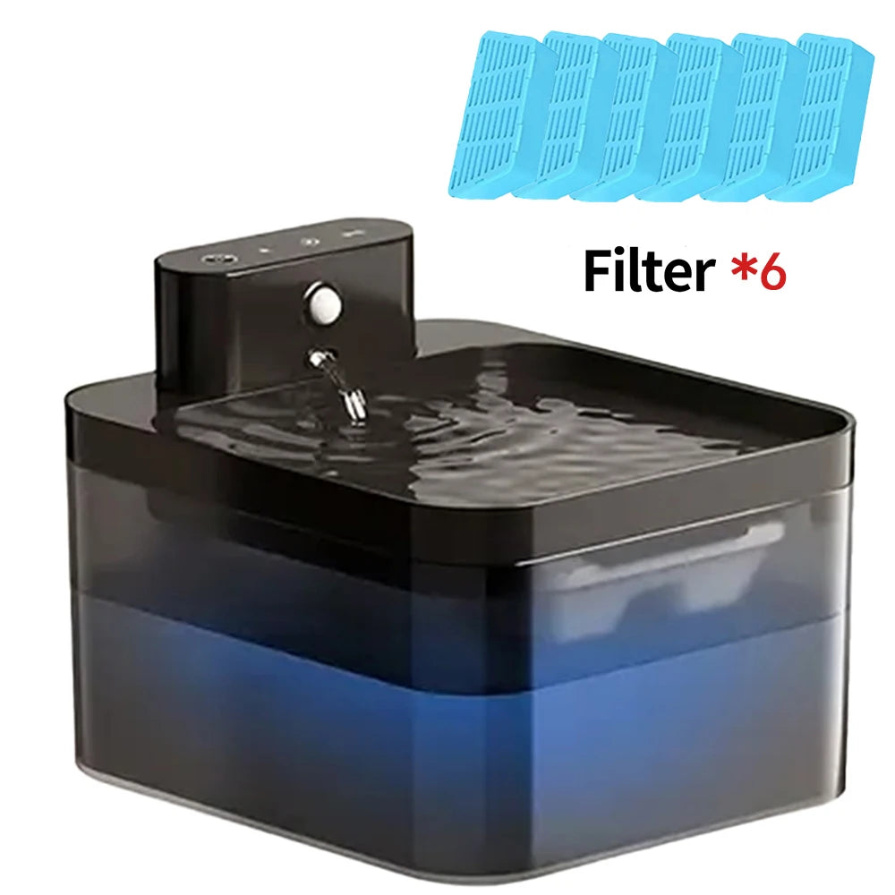 2.2L Wireless Cat Water Fountain Battery Operated Automatic Pet Water Fountain With Motion Sensor Dog Cat Water Dispenser Bowl