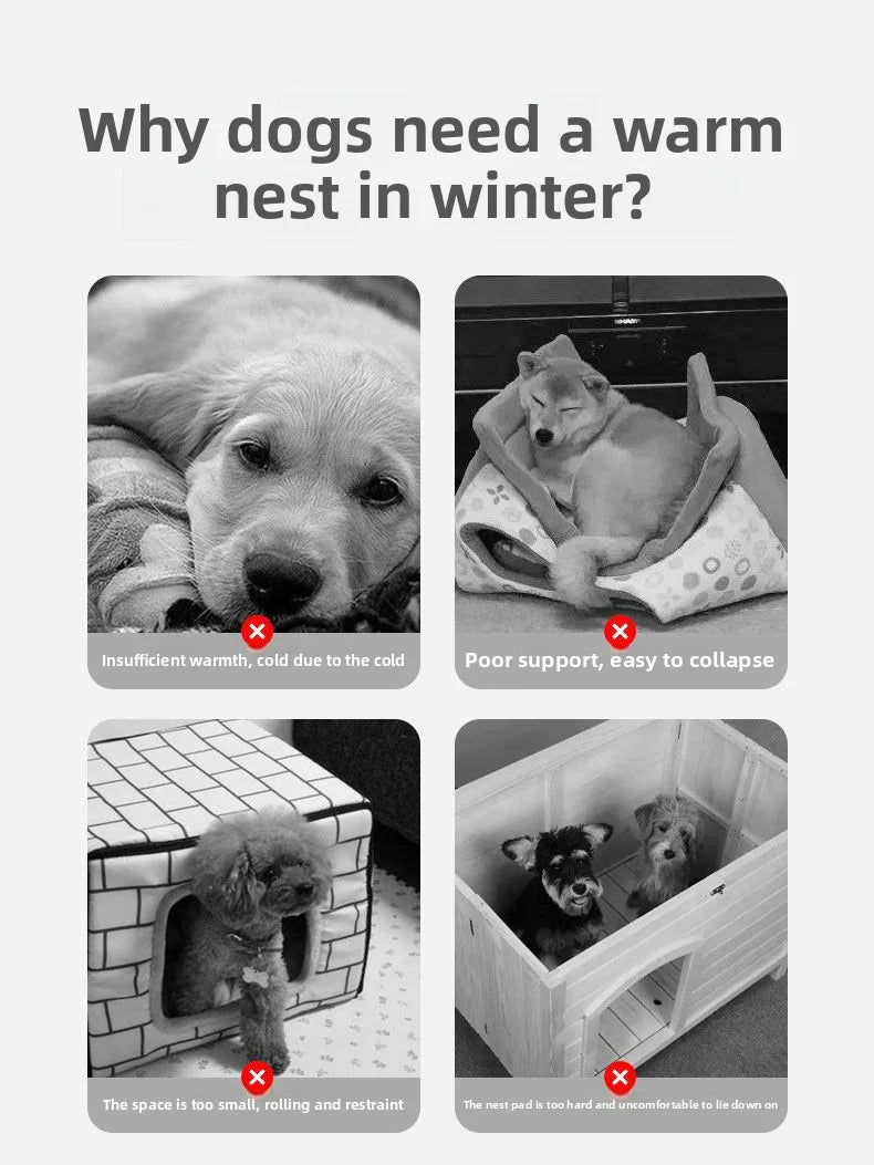 Non-Slip Winter Pet Kennel Bed – Soft & Washable