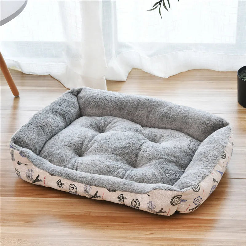 Classic Soft Cotton Pet Bed – Breathable, All Sizes