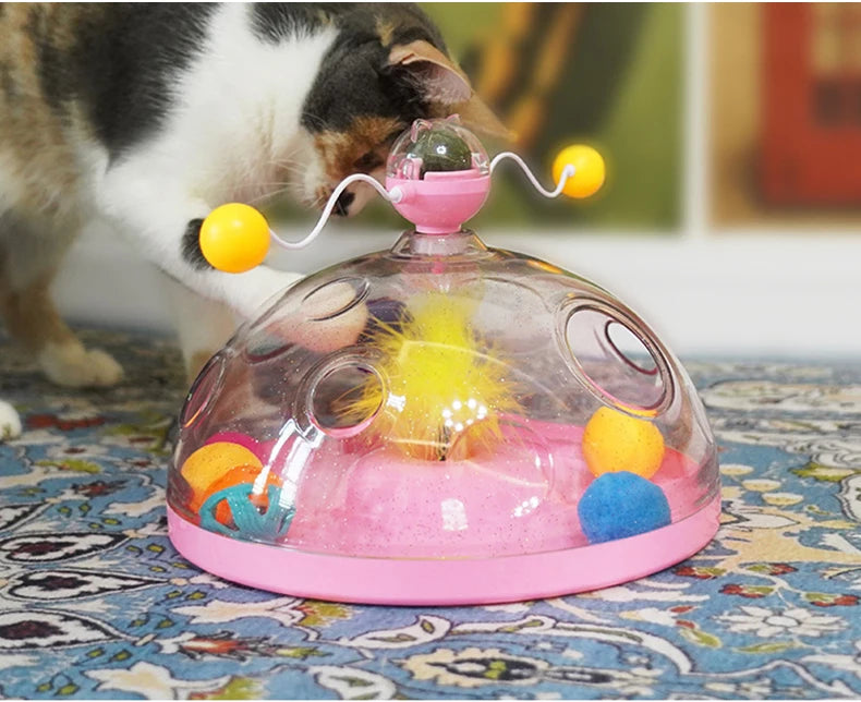 Cat Toy Box Set – Catnip Ball, Rotating Teaser Wand & Indoor Toys