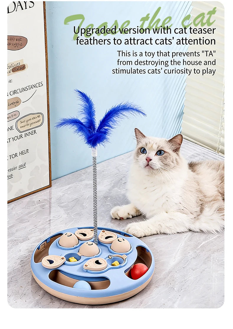 Smart Cat Puzzle Slow Feeder – Interactive Turntable Toy