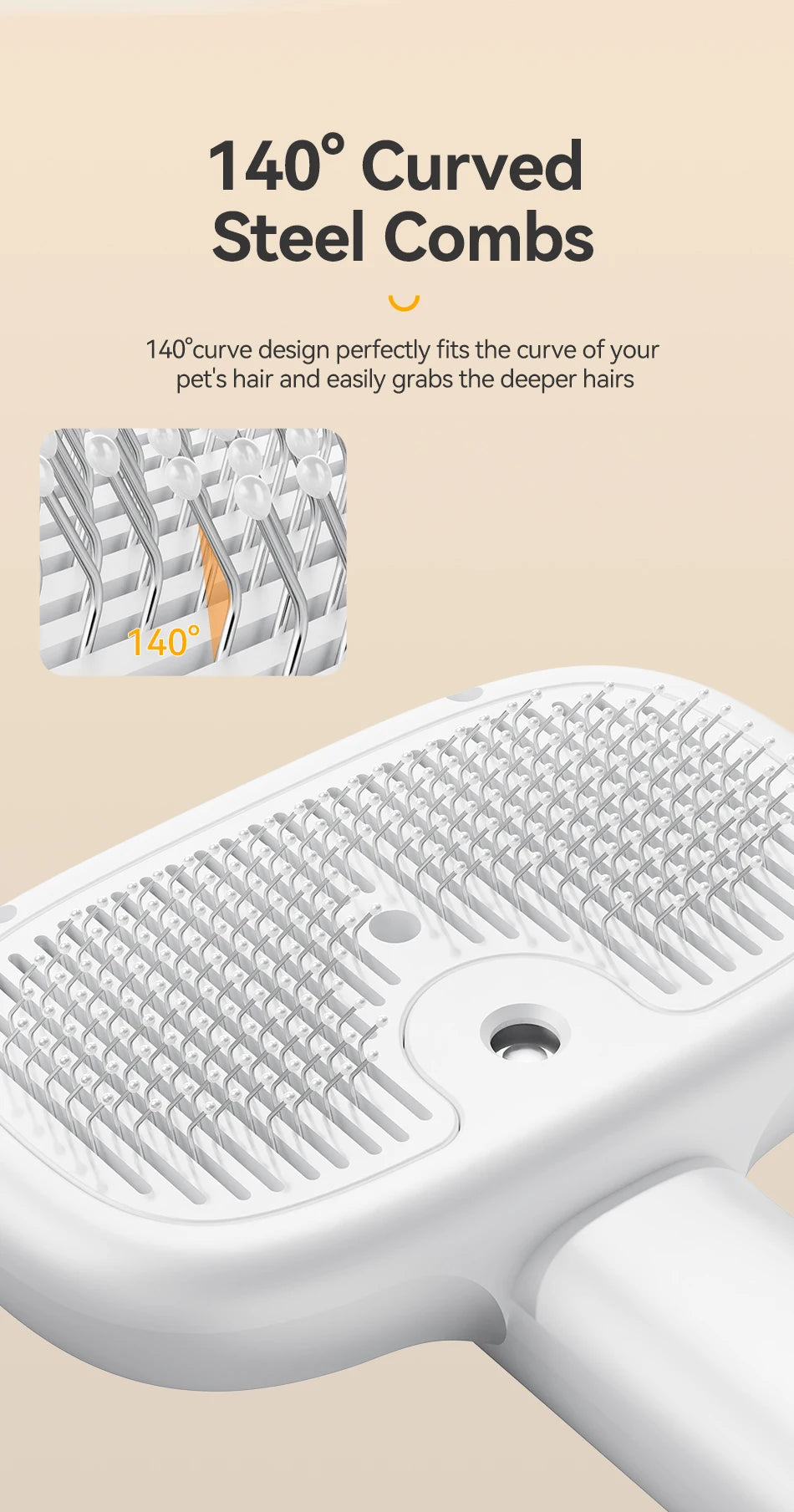 Electric Spray Pet Grooming Brush – Water Mist, Hair Removal