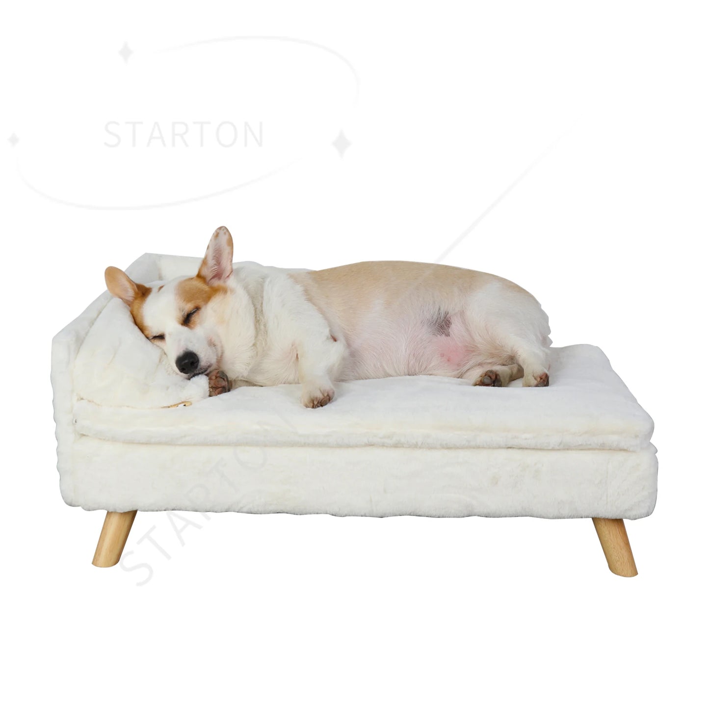 Nordic Wooden Pet Stool Bed – Waterproof Cozy Pad