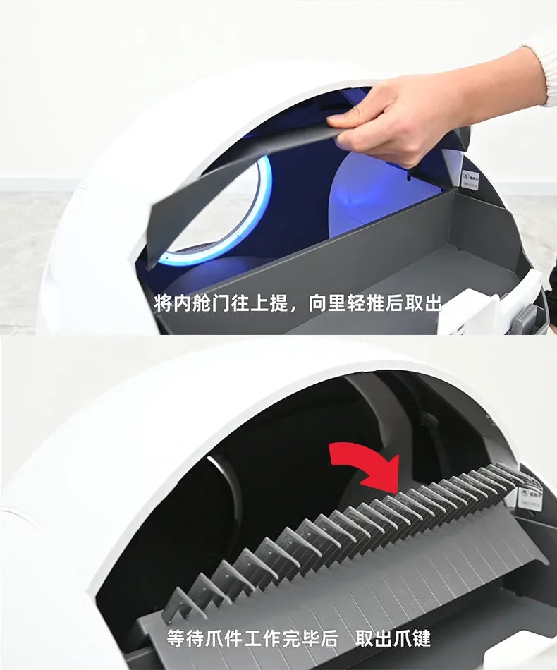 Waggy Tail Smart Cat Litter Box spare parts and accessories kit, includes replacement filters and cleaning tools for easy maintenance.