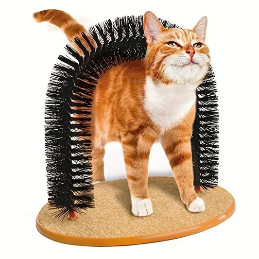 Cat Arch Self Grooming and Massage Toy Hair Brush Cat Scratching Toy for Cats Kittens Interactive Toys