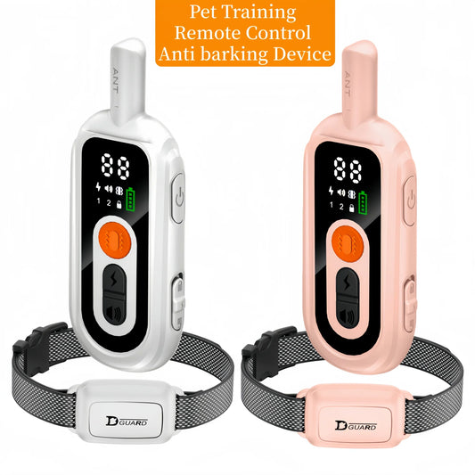 Waggy Tail YHLC rechargeable automatic anti-bark dog training collar with electric bark stopper, shown in black with control module.
