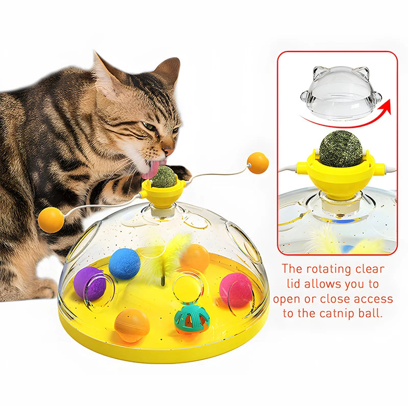 Cat Toy Box Set – Catnip Ball, Rotating Teaser Wand & Indoor Toys