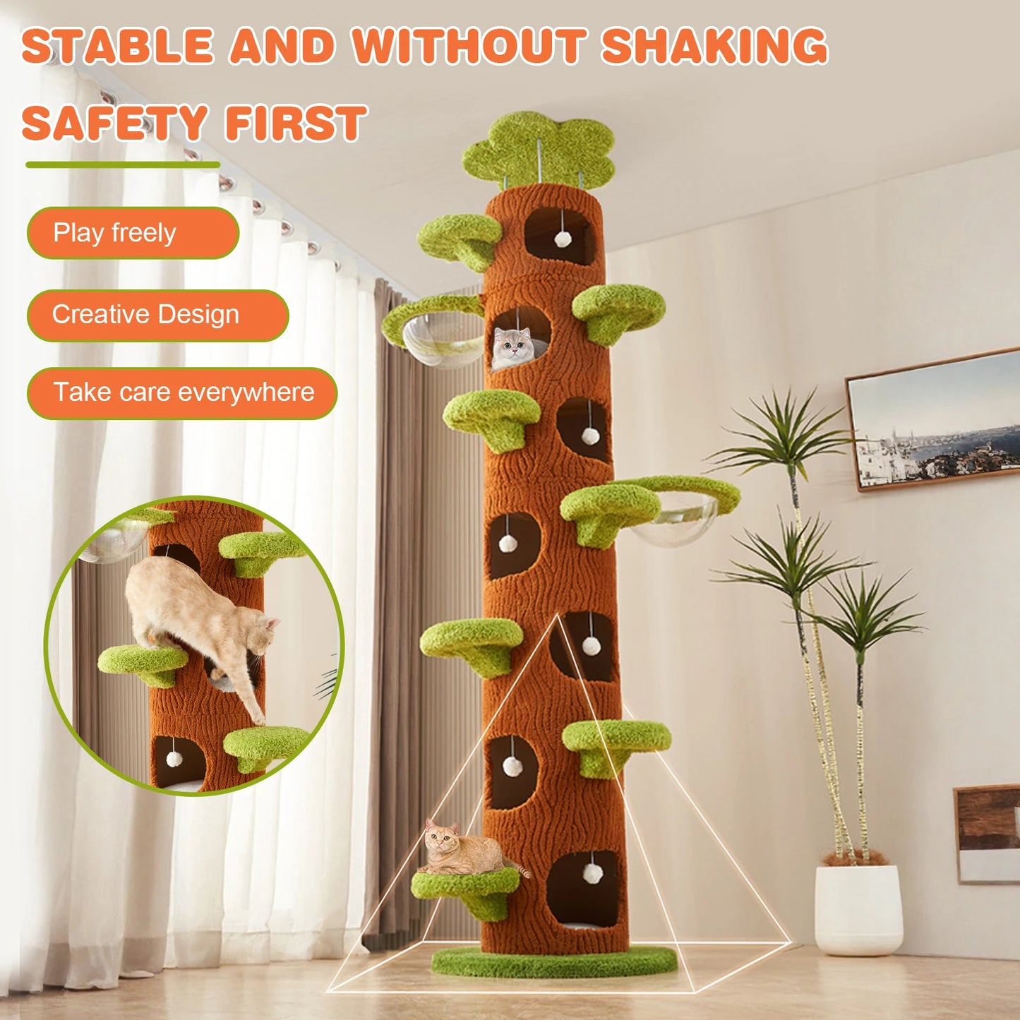 Forest Large Cat Tree with Scratching Post Tall Cat Tree Tower Super Large Cat Tree Tower for Maine Coon Cats