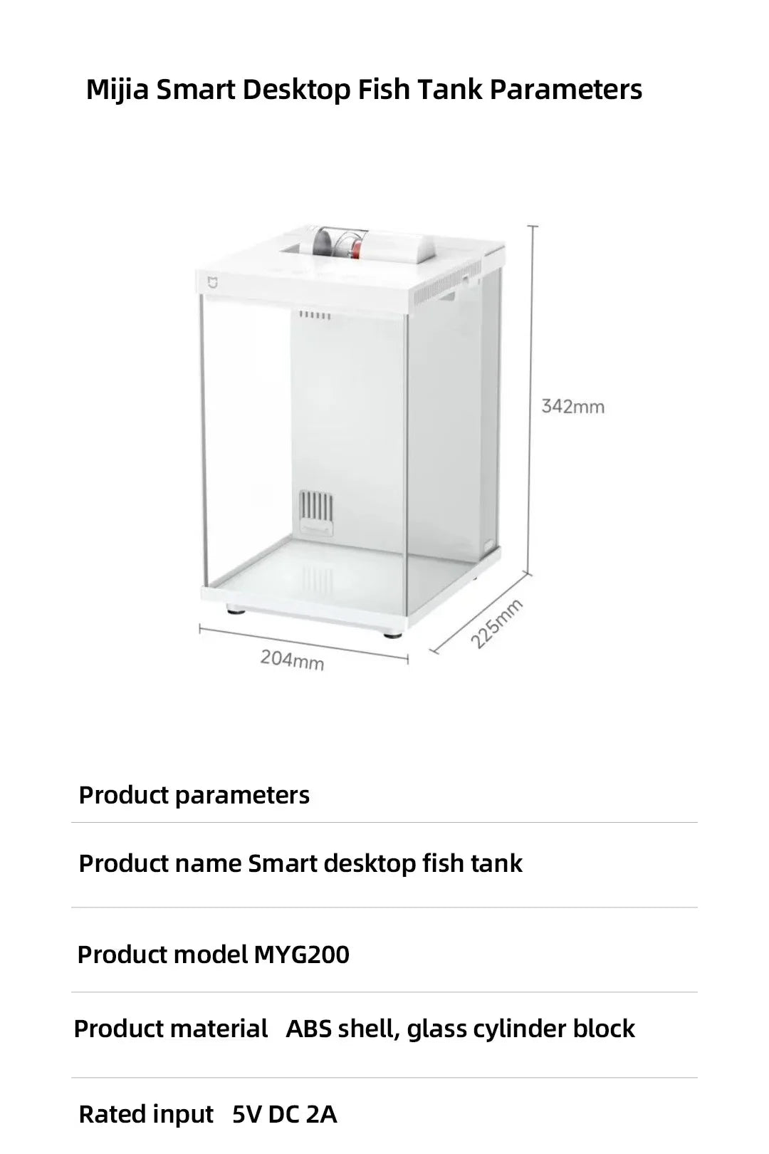 Xiaomi Mijia Smart Desktop Aquarium 10L with app-controlled feeding and filtration, featuring a sleek glass design and aquatic plants.