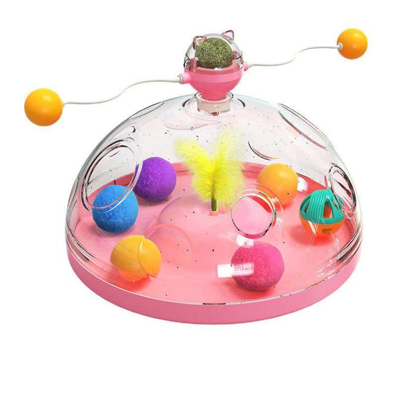 Cat Toy Box Set – Catnip Ball, Rotating Teaser Wand & Indoor Toys