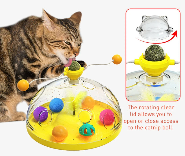 Cat Toy Box Set – Catnip Ball, Rotating Teaser Wand & Indoor Toys