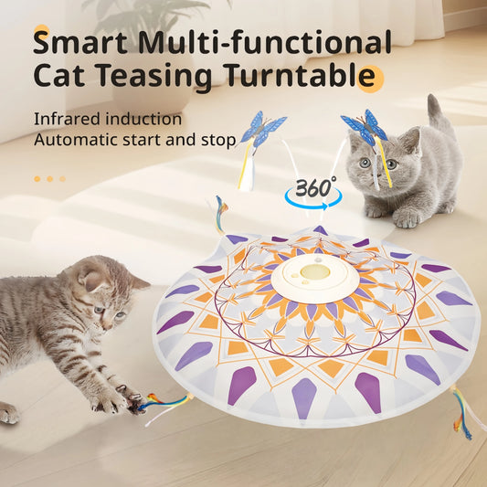 3-in-1 Rotating Cat Teaser Toy – USB Rechargeable, 360°