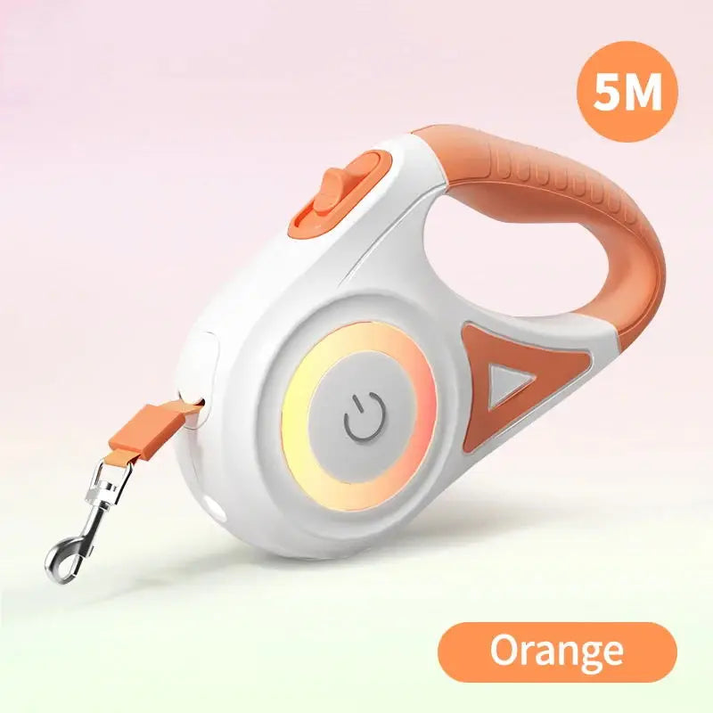 ROJECO Automatic Retractable Dog Leash LED Luminous Leading Fashion Light Straps For Dog Puppy Pet Flexi Walking Running Lead 5m