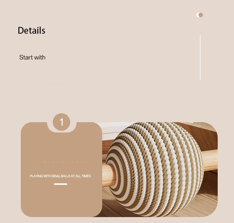 Wooden Sisal Cat Scratching Pads Vertical Cats Scratcher Post Detachable Wear-resistant Cat Scratch Board Kitten Grinding Toys