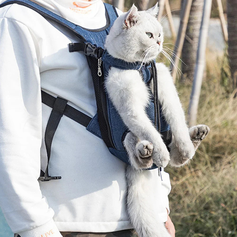 Pets Products Denim Pet Dog Backpack Outdoor Travel Cat Carrier Bag for Small Dogs Breathable Shoulder Puppy Kedi Carring Bags