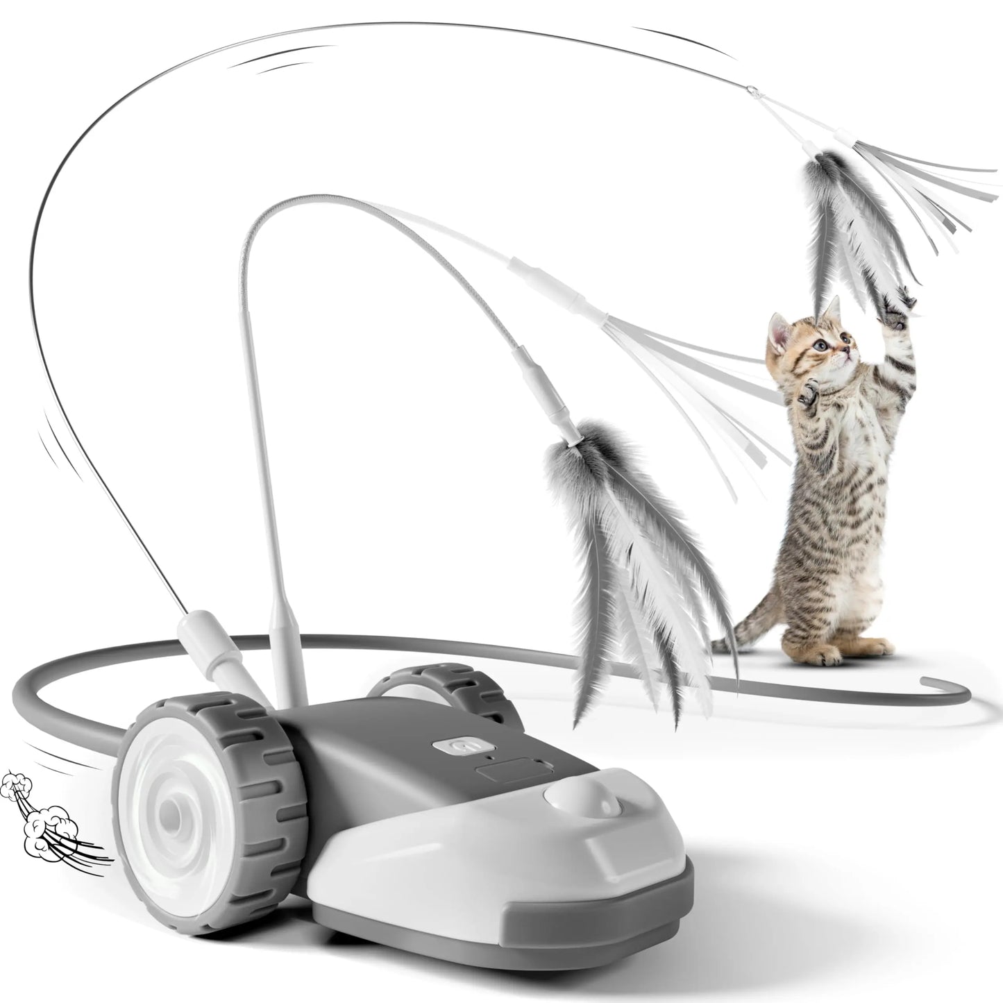 Smart Auto-Moving Cat Toy Car – 2 Modes, Touch Wake-Up