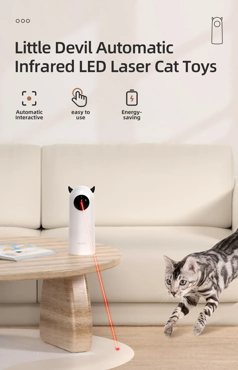 Auto Laser Cat Toy – Smart Interactive LED Teaser