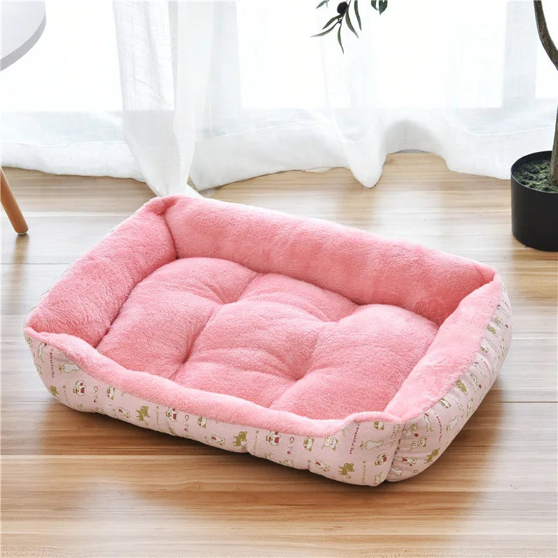 Classic Soft Cotton Pet Bed – Breathable, All Sizes