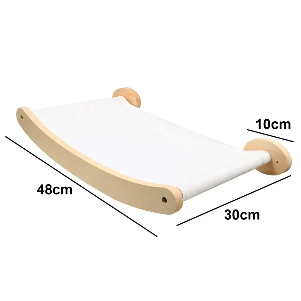 Wall Mounted Cat Shelves Wood Cat Lookout Climbing Shelf Kitten Wall Climbing Tree Furniture Four Step Stair Indoor Cat Hammock