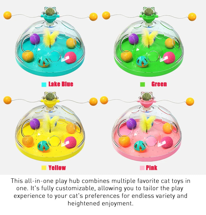 Cat Toy Box Set – Catnip Ball, Rotating Teaser Wand & Indoor Toys