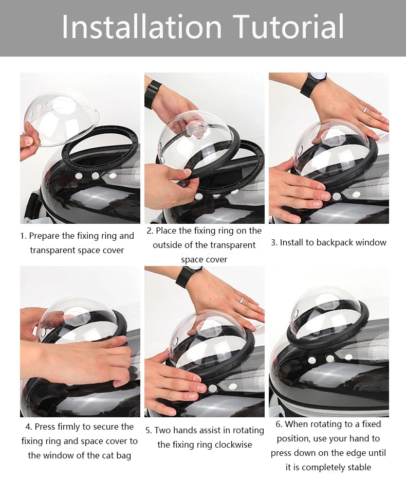Space Capsule Transparent Pet Carrier Backpack