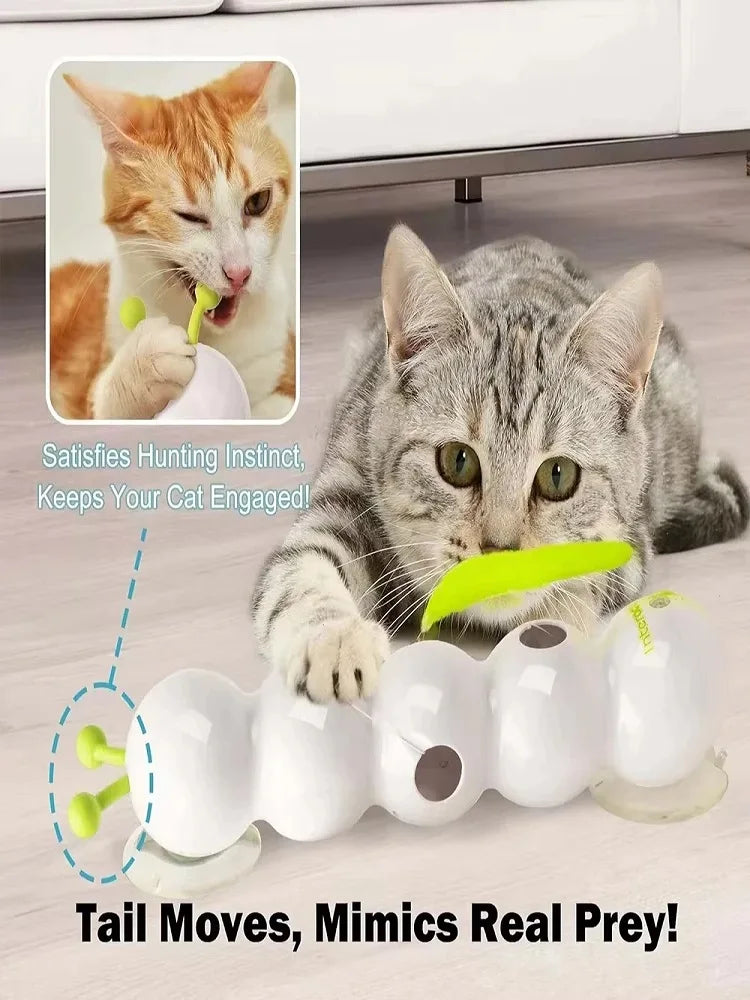 Caterpillar intelligent sensing cat toy suction cup electric self entertaining and entertaining toy for cats, electric charging