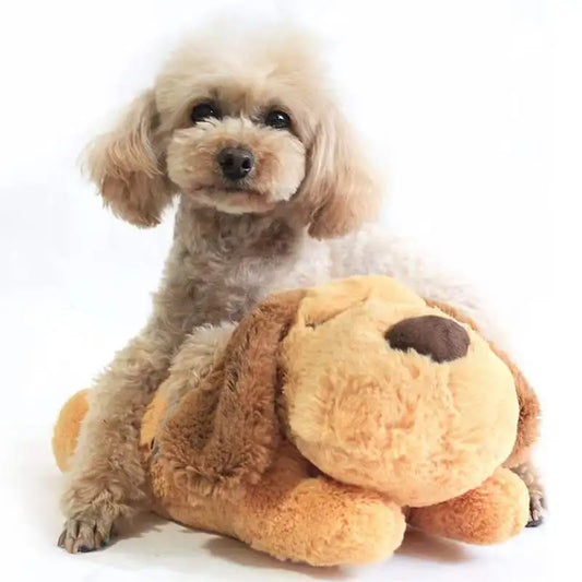 Waggy Tail calming heartbeat plush dog toy designed for anxiety relief and sleep comfort for puppies
