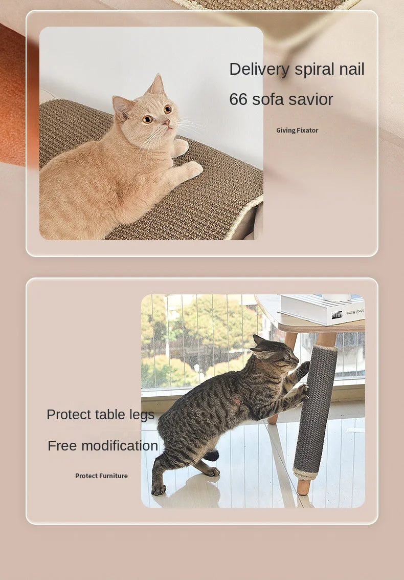 Sisal Cat Scratcher Mat & Bed – Furniture Protector for Indoor Cats