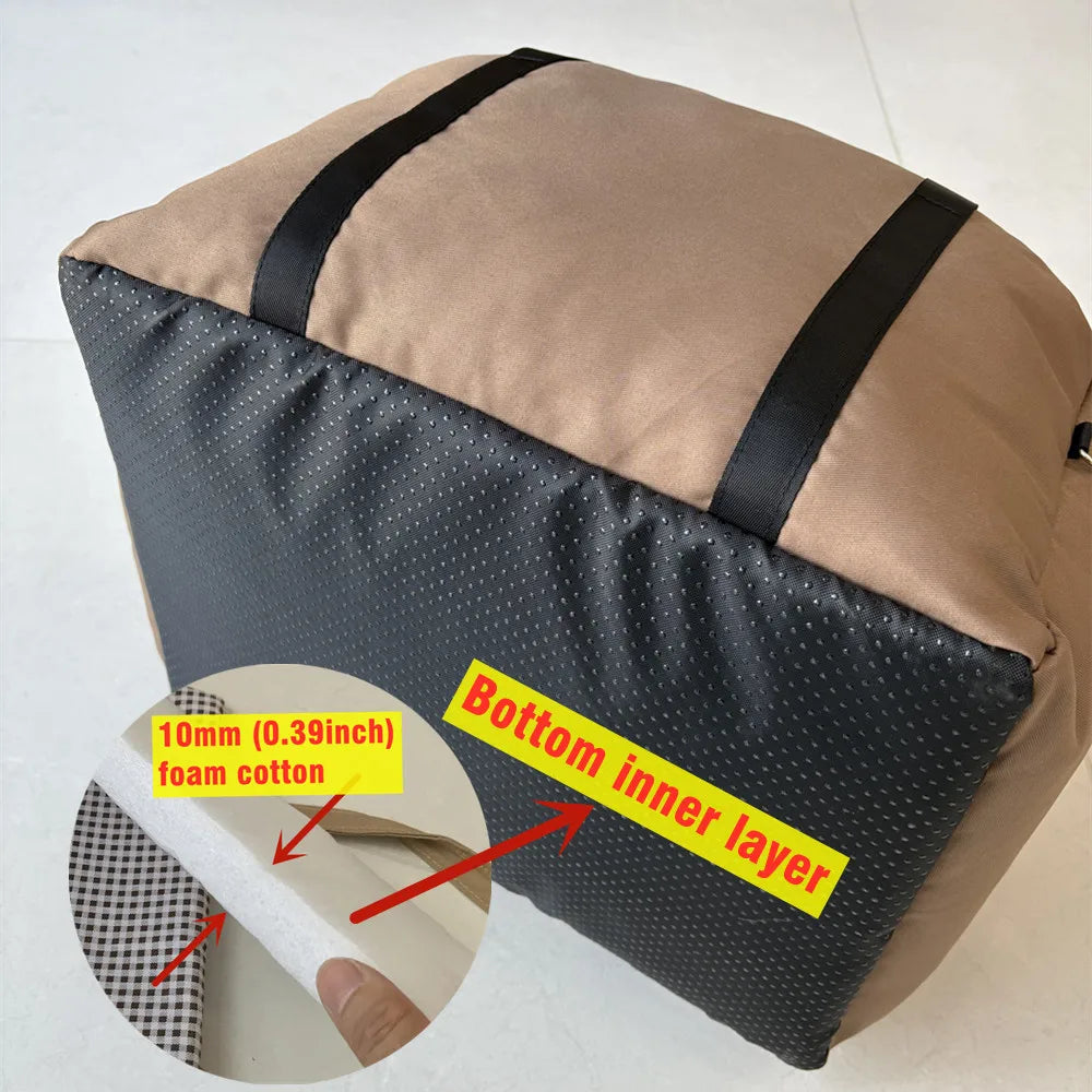 Portable Dog Car Seat Booster Bed with Storage Pockets