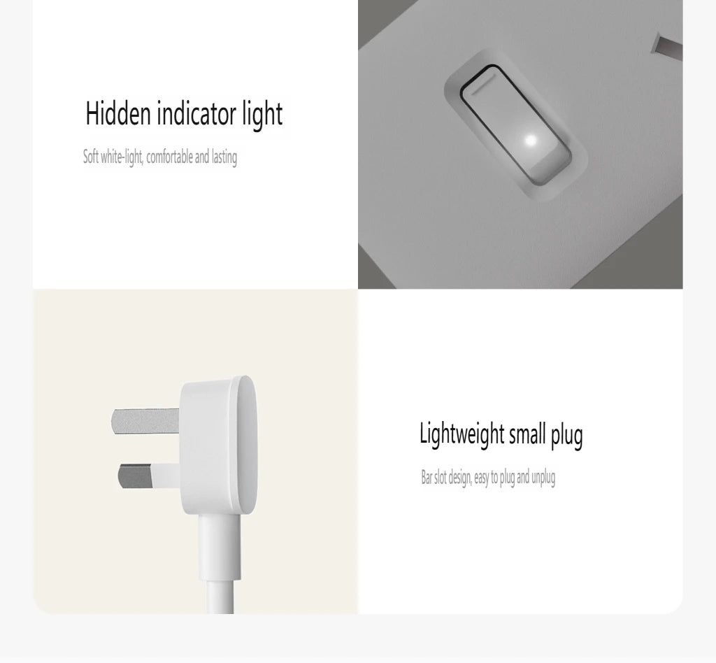 2025 Xiaomi Power Strip 5 Sockets 1.8m 5 Ports Master control Big Plug Extension Patch Board 10A 2500W For Smart Home